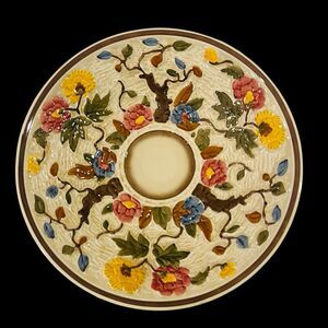 Large Vintage Indian Tree Shallow Bowl Hand Painted H J Wood England 12"D